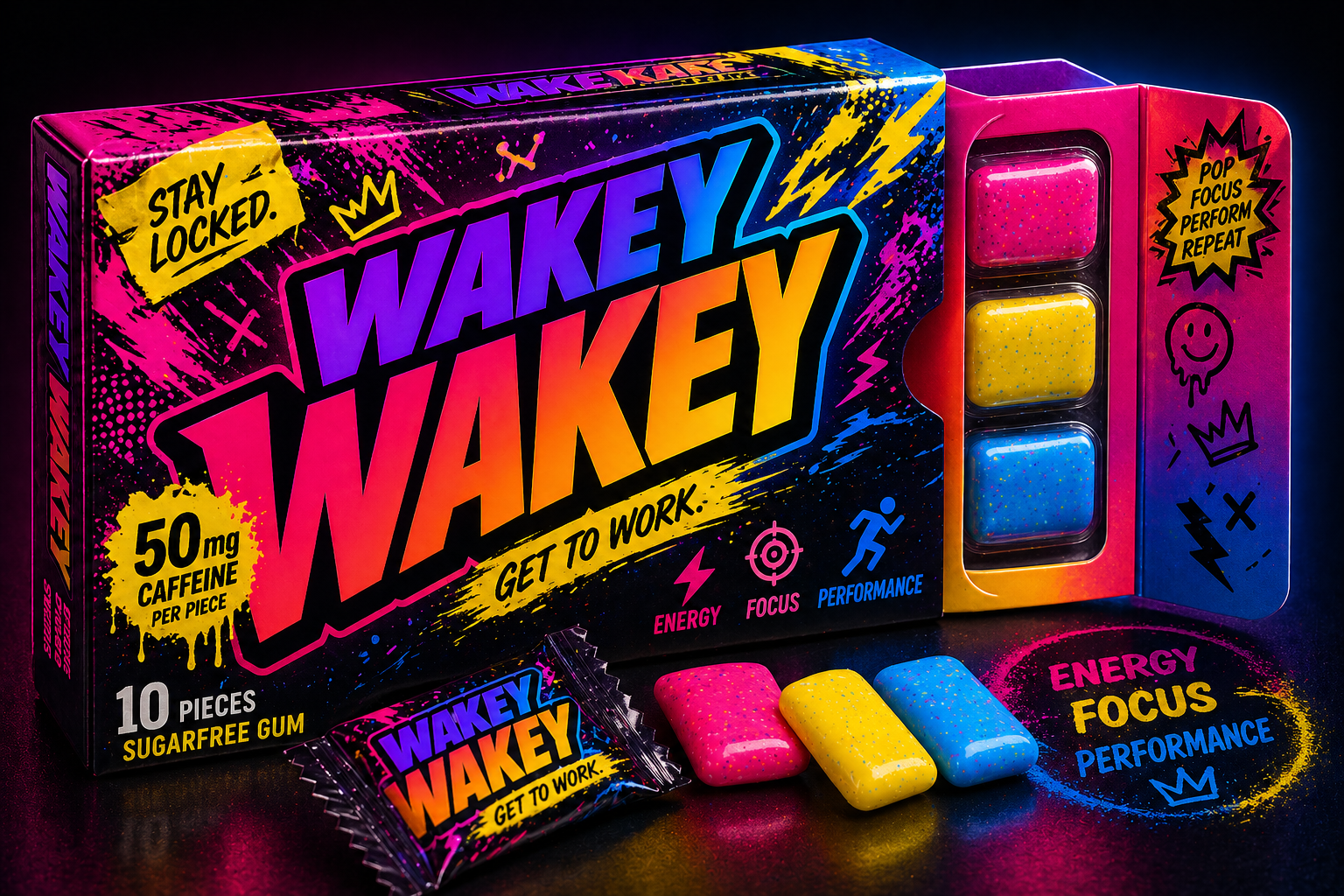 Wakey Wakey Cosmic Burst gum pack
